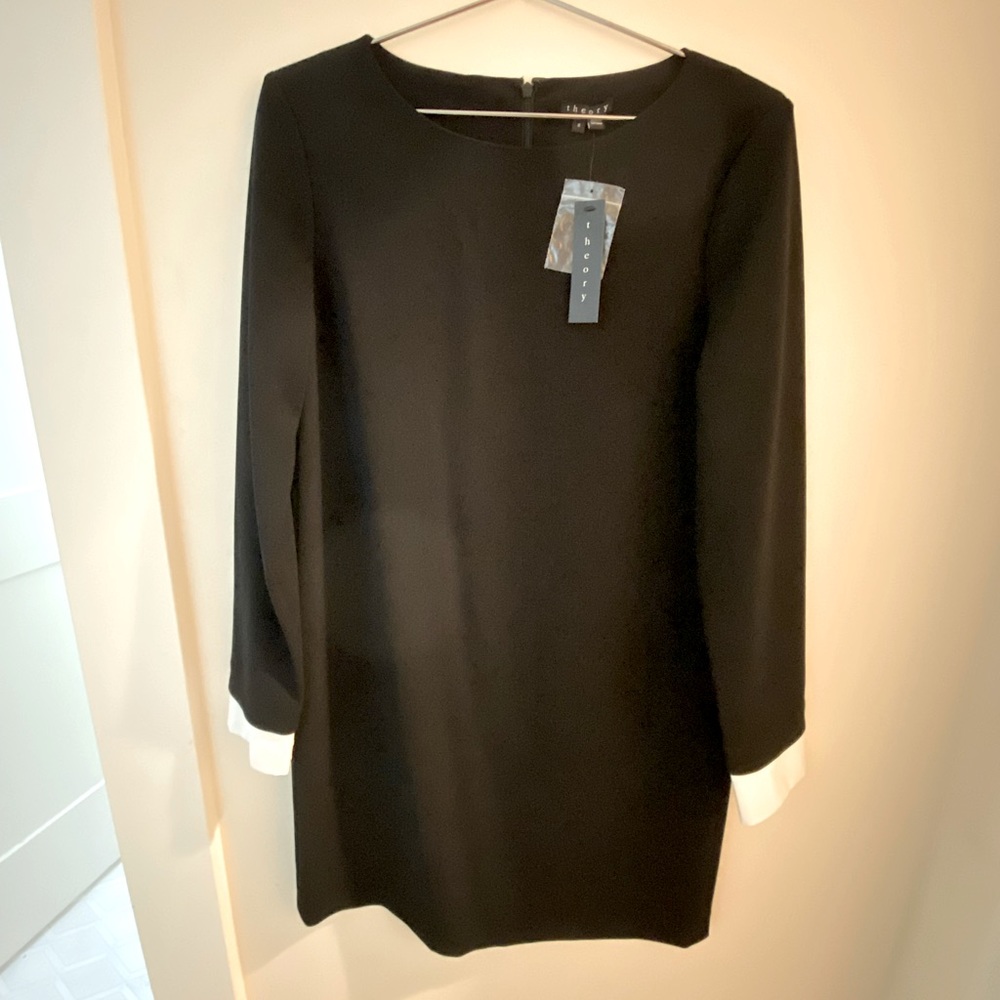 NWT Theory Little Black “Tuxedo” Dress. Size 6